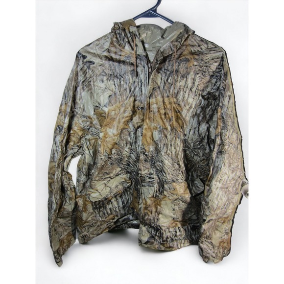 Other - Stearns Vinyl Dry-Wear Hunting Hooded Rain Jacket Real Tree‎ Camo Waterproof L